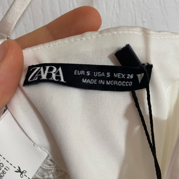 NWT Zara Corset Cropped Faux Satin White Fancy Summer Party Tank Top Size Small - Picture 9 of 14